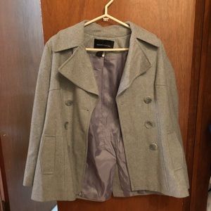 Gray Pea Coat Jacket